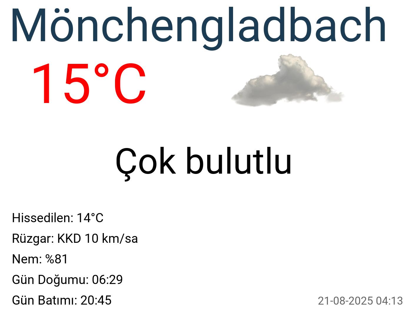 Mönchengladbach hava durumu 15 günlük