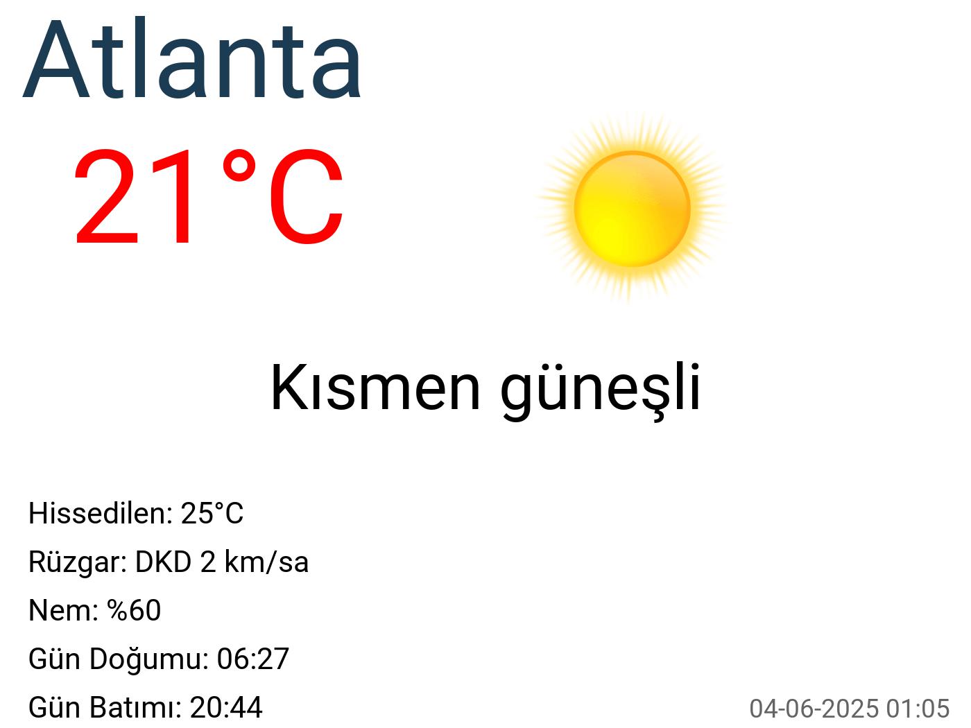 Atlanta hava durumu 15 günlük Atlanta hava durumu 15 günlük