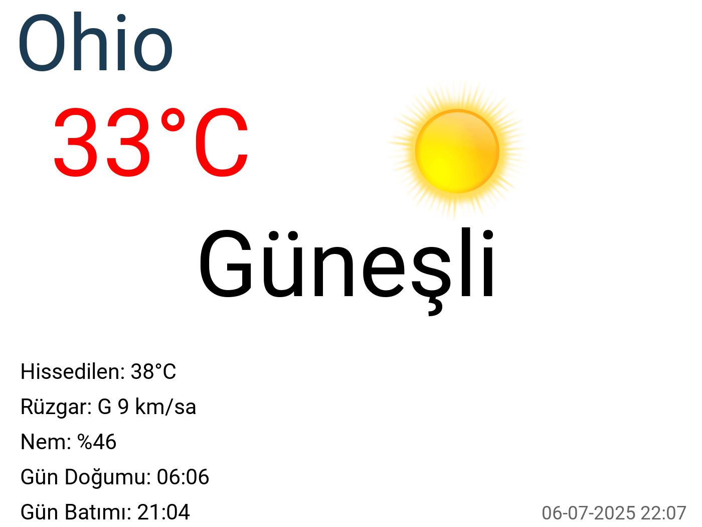Ohio hava durumu 15 günlük Ohio hava durumu 15 günlük