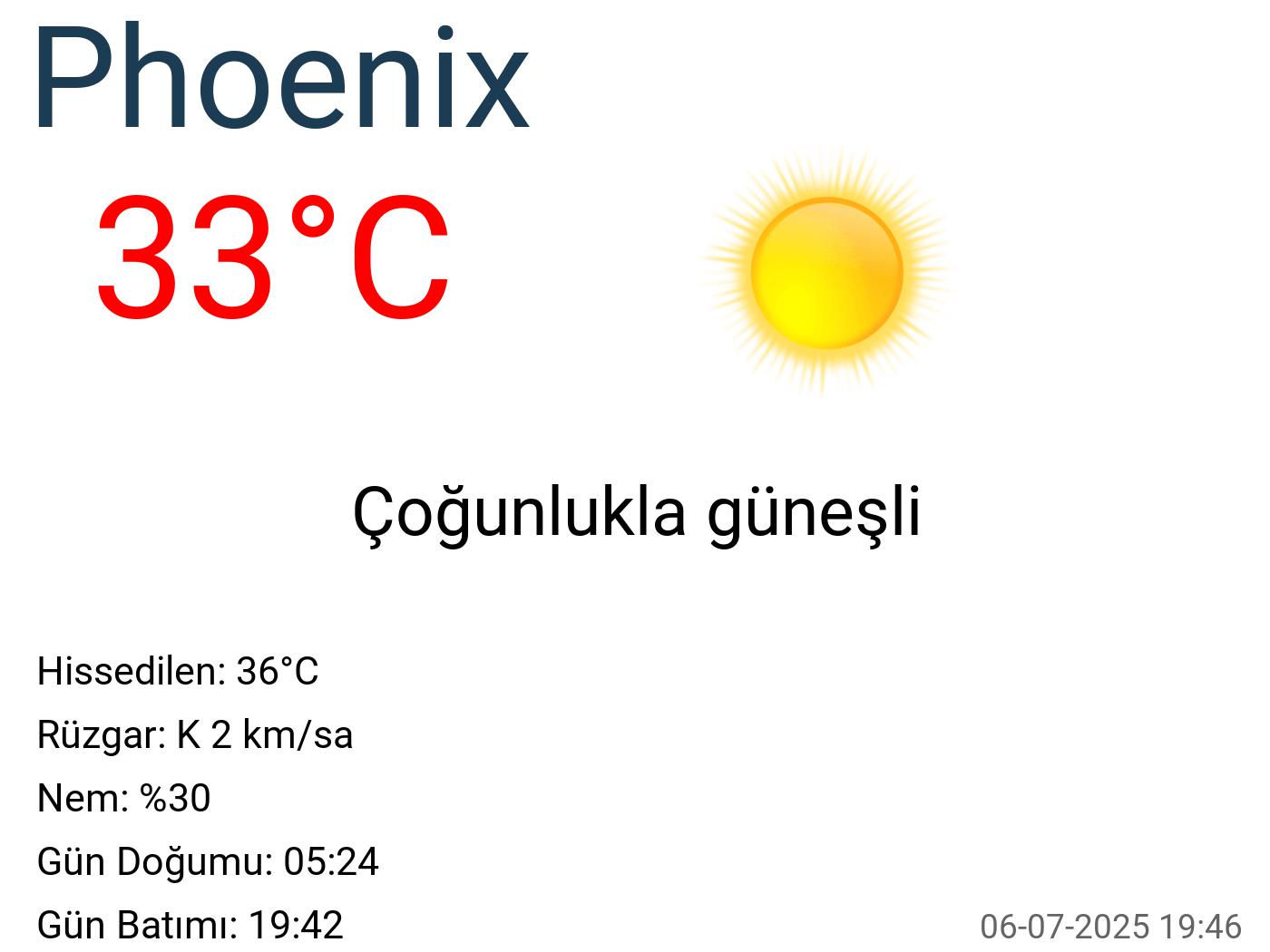 Phoenix hava durumu 15 günlük Phoenix hava durumu 15 günlük