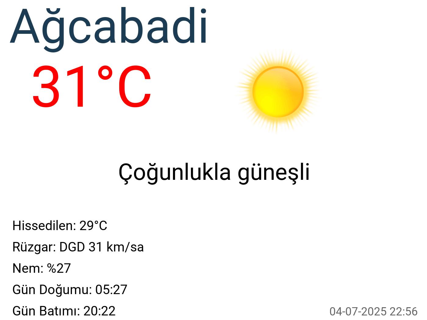 Ağcabadi hava durumu 15 günlük Ağcabadi hava durumu 15 günlük