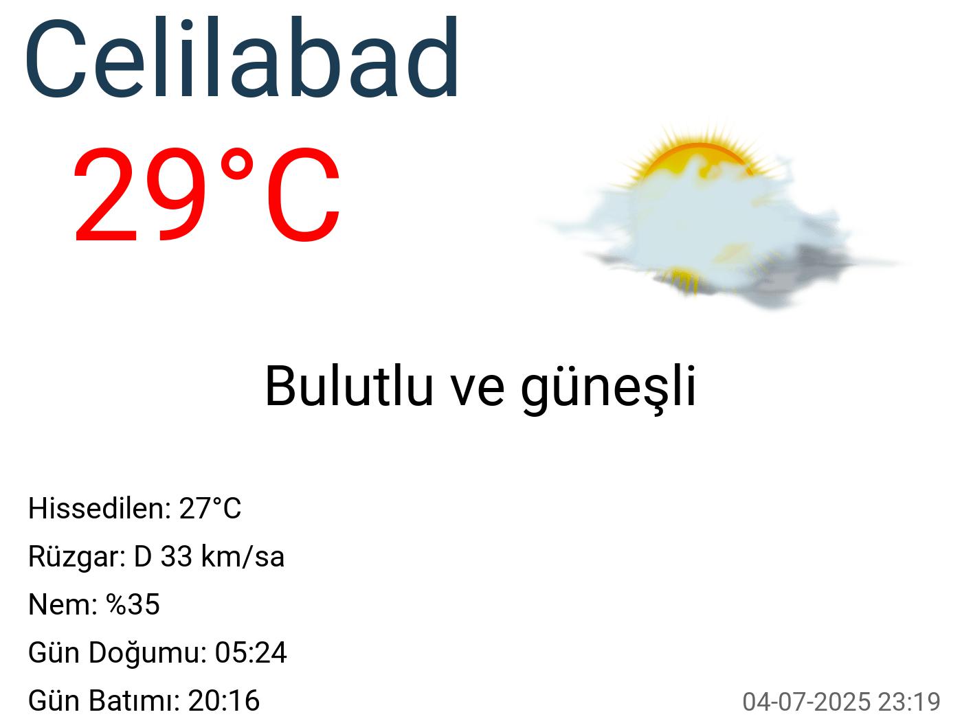 Celilabad hava durumu 15 günlük Celilabad hava durumu 15 günlük