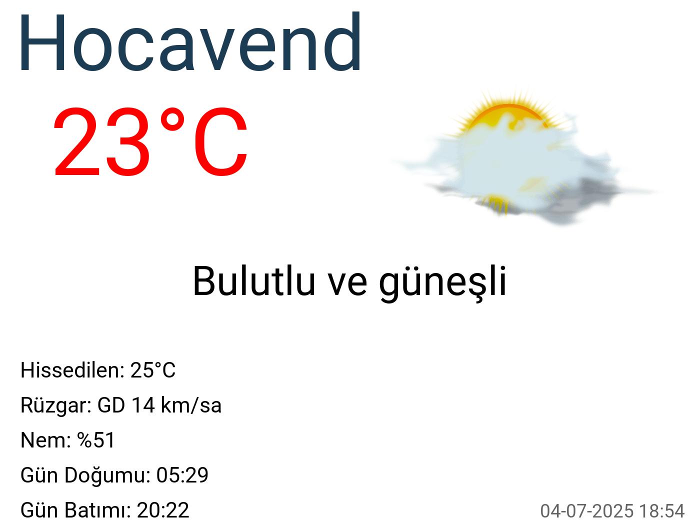 Hocavend hava durumu 15 günlük Hocavend hava durumu 15 günlük