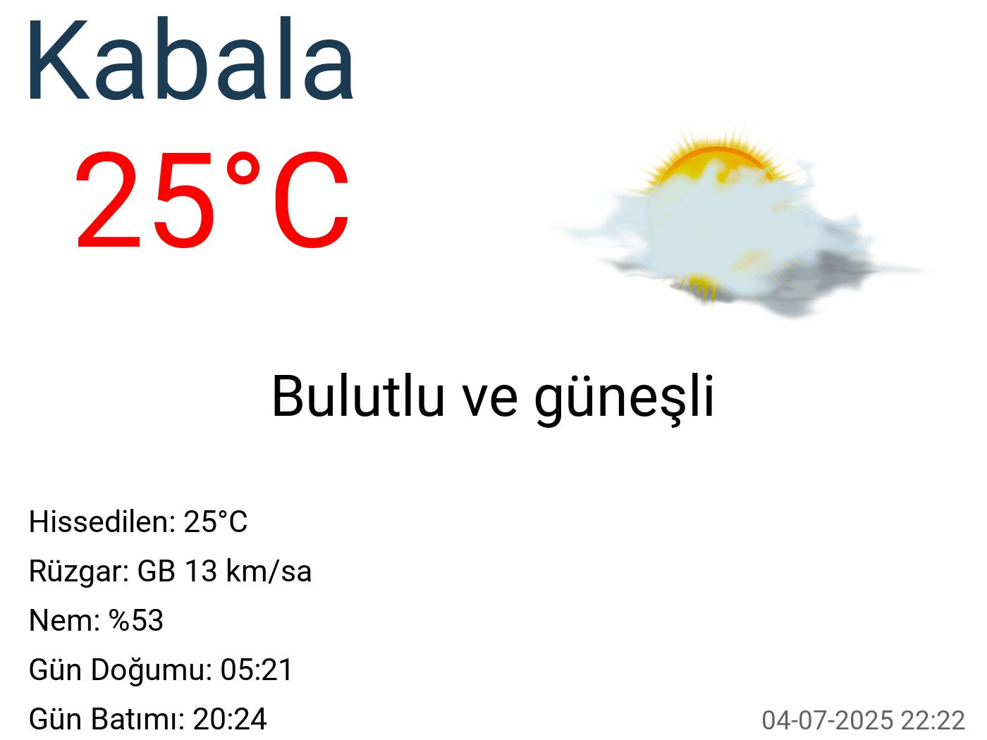Kabala hava durumu 15 günlük Kabala hava durumu 15 günlük