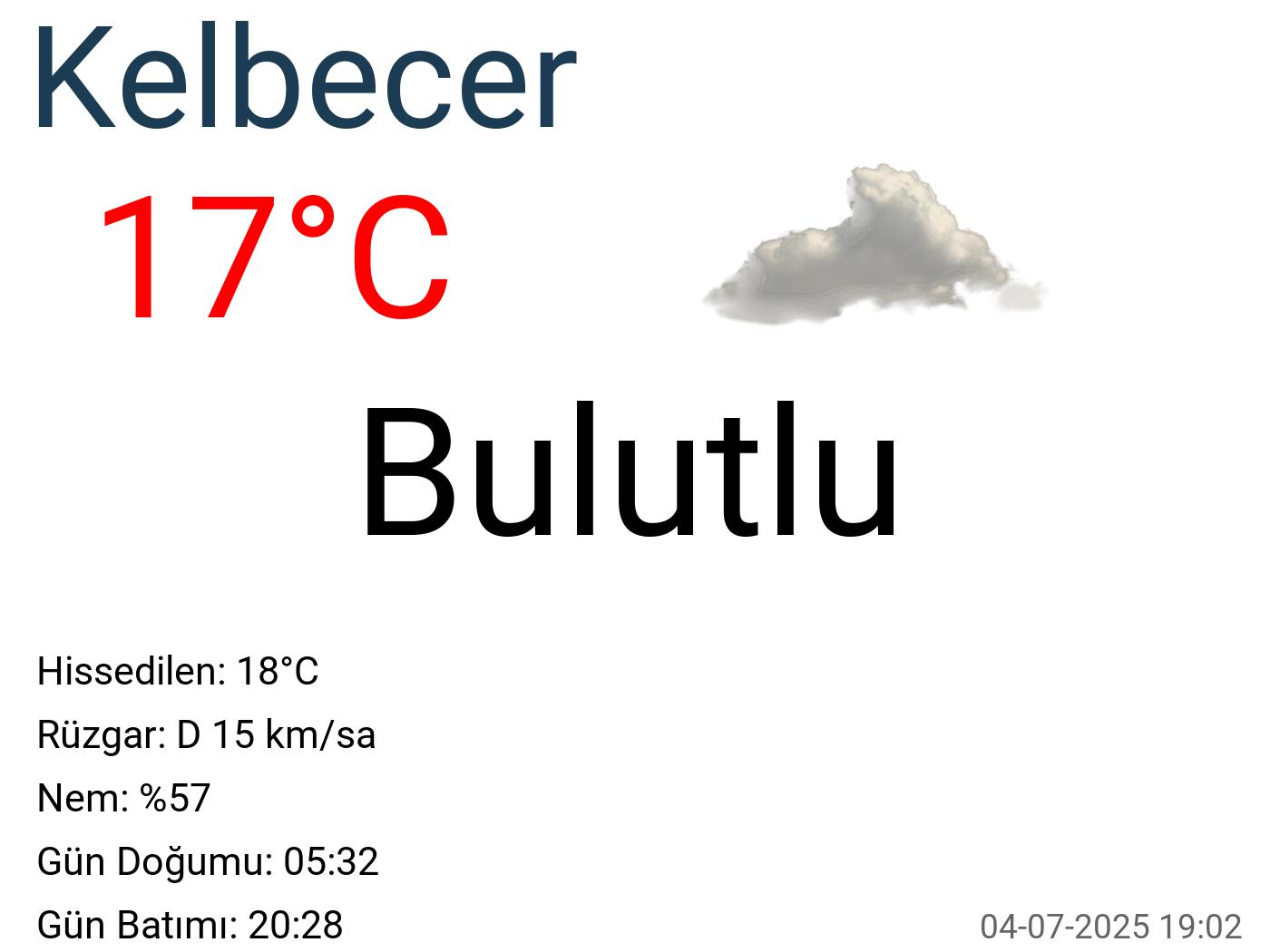 Kelbecer hava durumu 15 günlük Kelbecer hava durumu 15 günlük