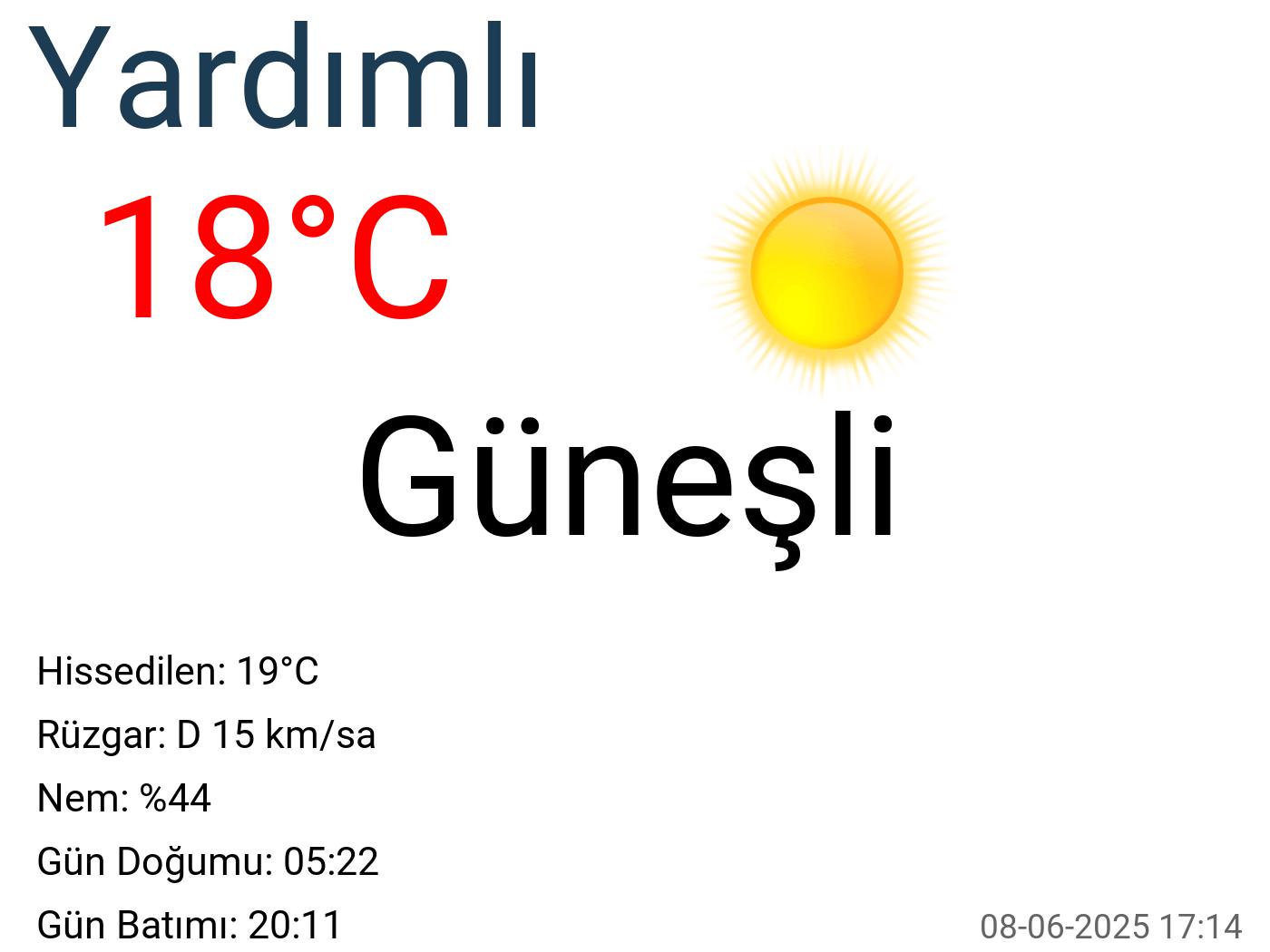 Yardımlı hava durumu 15 günlük