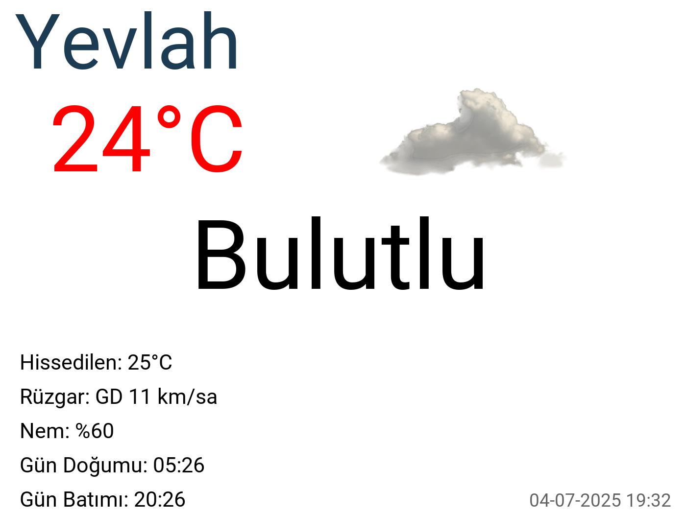 Yevlah hava durumu 15 günlük Yevlah hava durumu 15 günlük