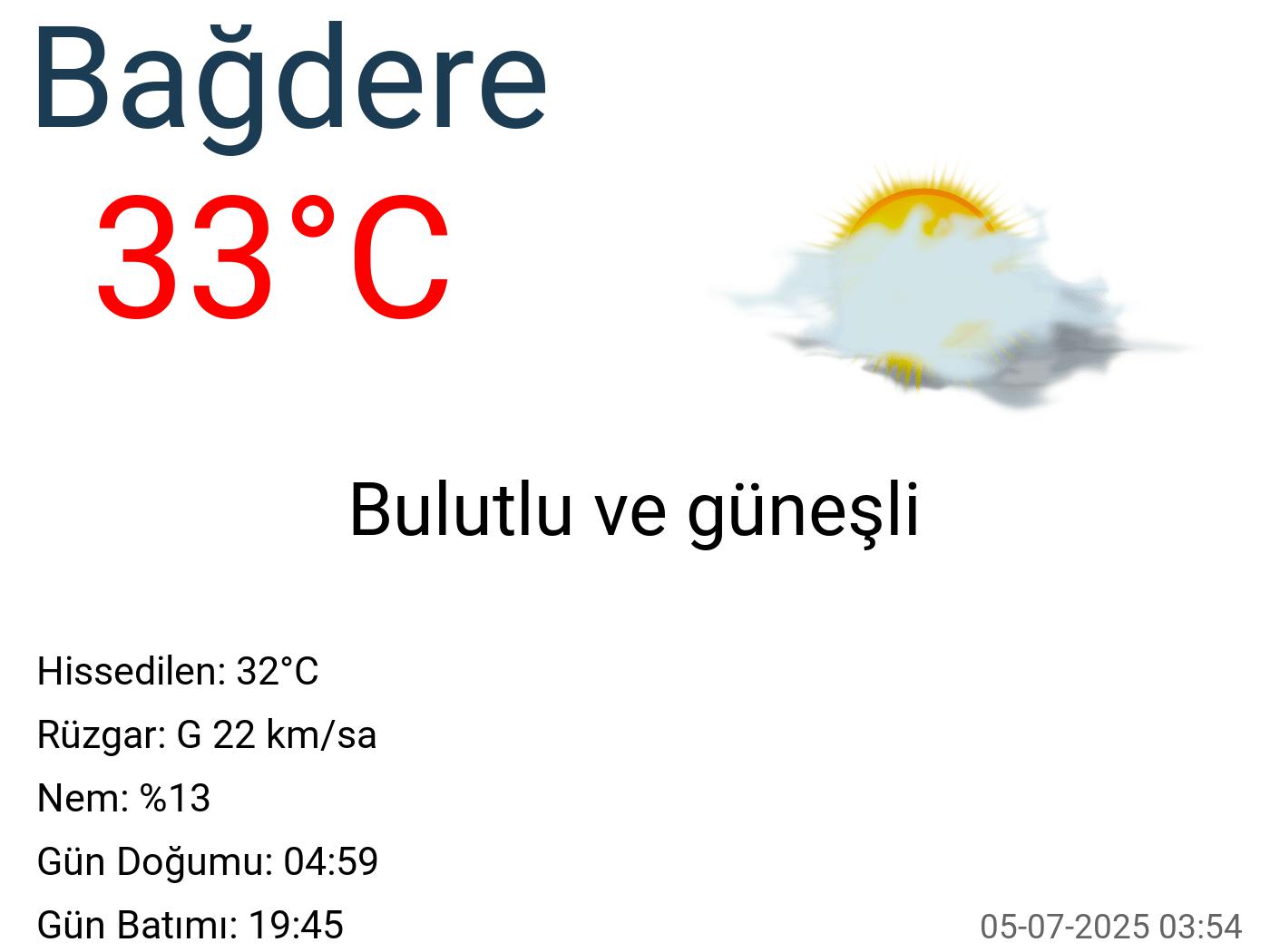 Bağdere hava durumu 7 günlük Bağdere hava durumu 7 günlük