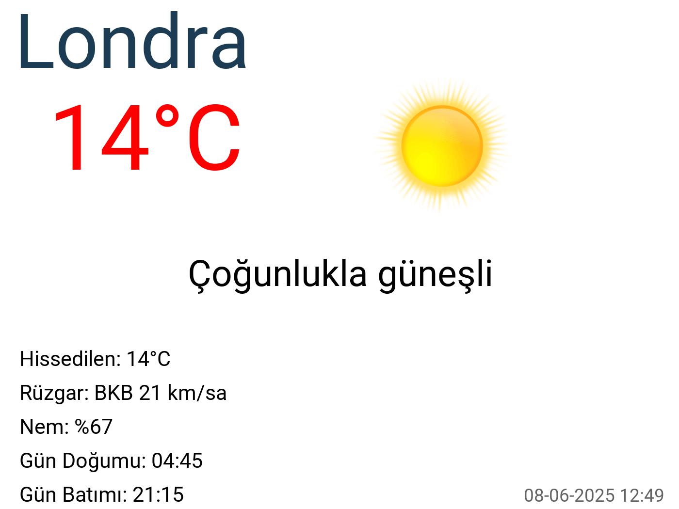 Londra hava durumu 15 günlük Londra hava durumu 15 günlük