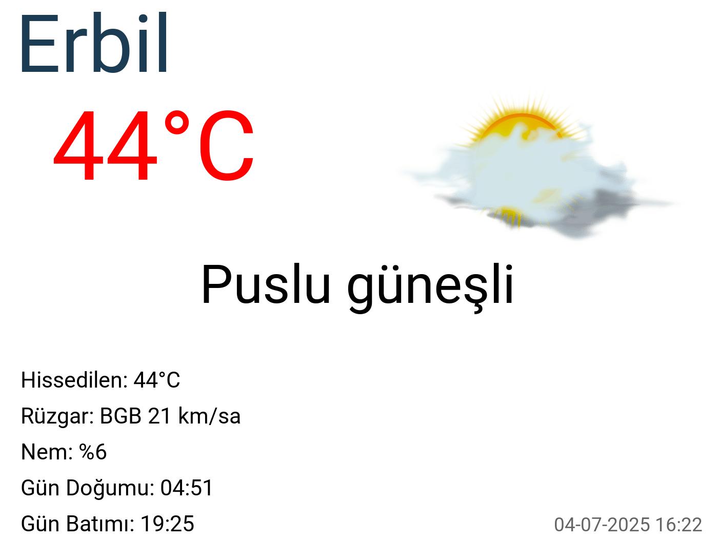 Erbil hava durumu 60 günlük Erbil hava durumu 60 günlük