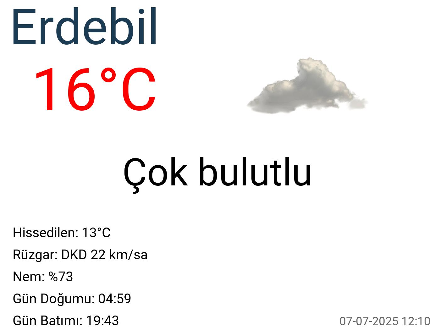 Erdebil hava durumu 15 günlük Erdebil hava durumu 15 günlük