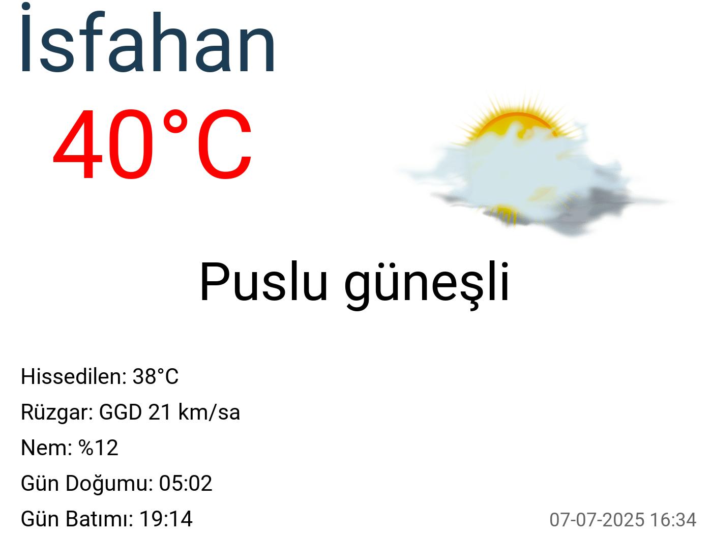 İsfahan hava durumu 15 günlük İsfahan hava durumu 15 günlük