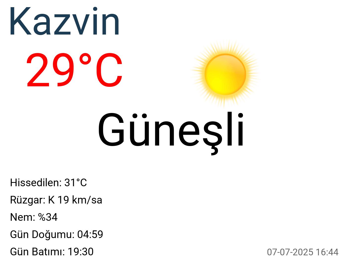 Kazvin hava durumu 15 günlük Kazvin hava durumu 15 günlük