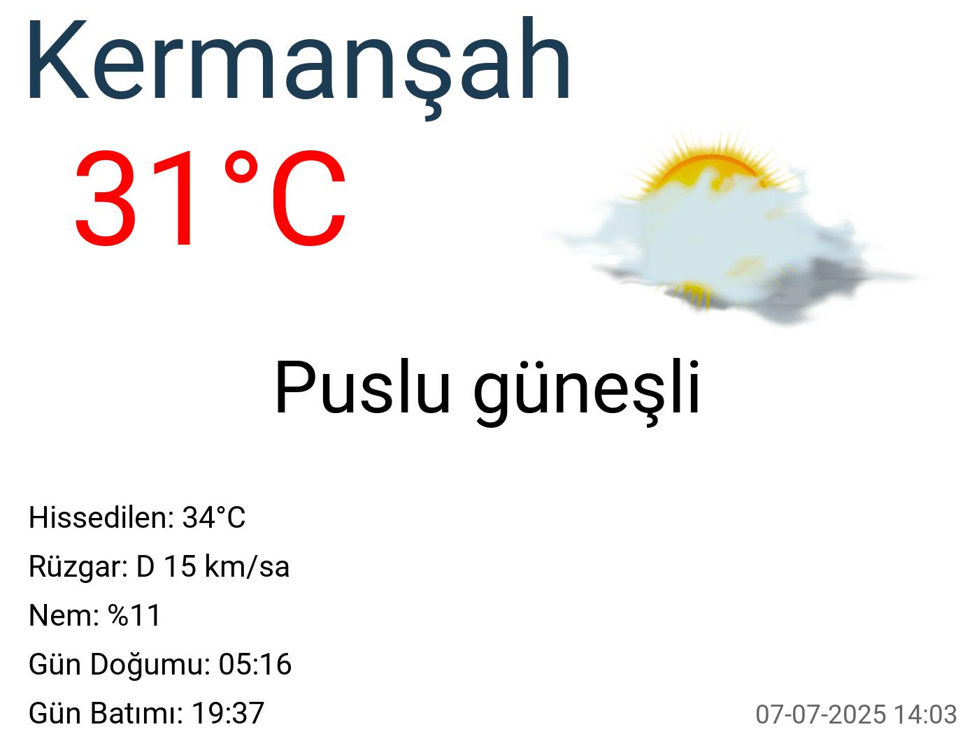 Kermanşah hava durumu 15 günlük Kermanşah hava durumu 15 günlük