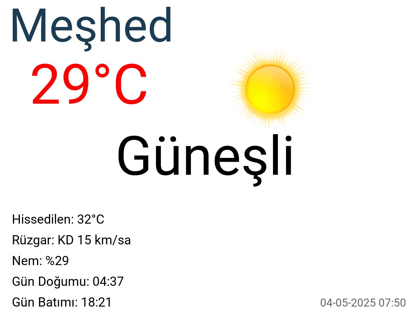 Meşhed hava durumu 15 günlük Meşhed hava durumu 15 günlük
