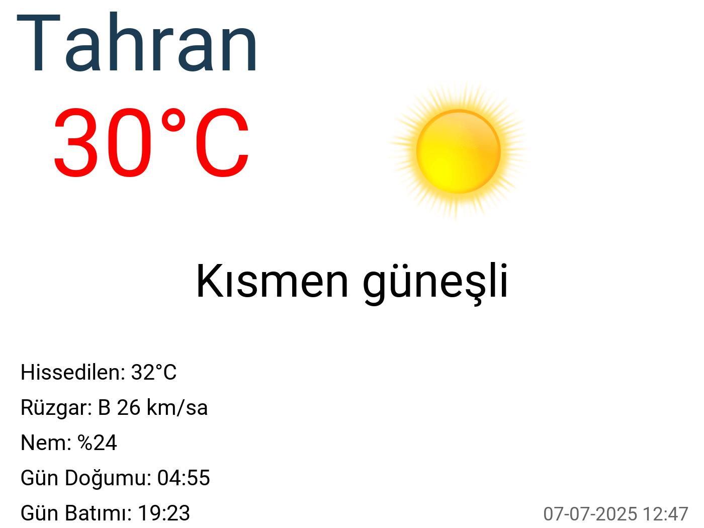 Tahran hava durumu 15 günlük Tahran hava durumu 15 günlük