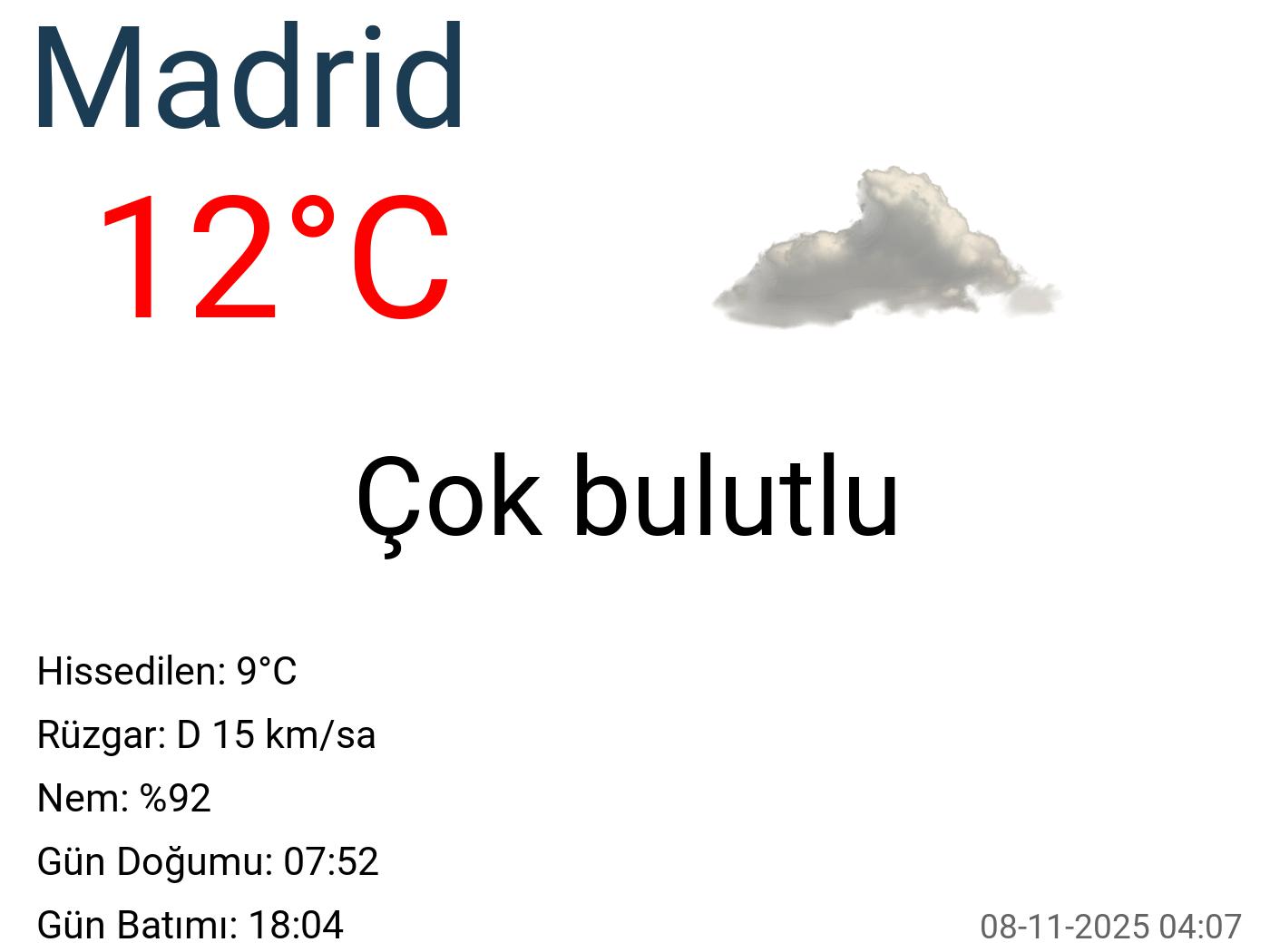 Madrid hava durumu 15 günlük Madrid hava durumu 15 günlük