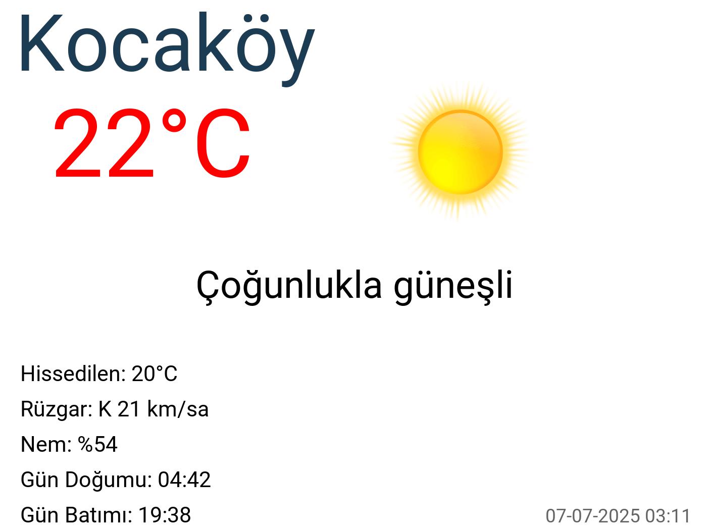 Kocaköy hava durumu 90 günlük