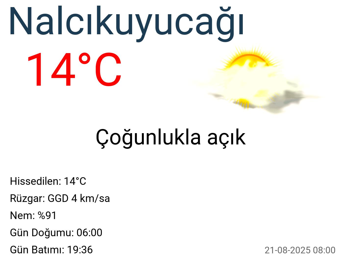 Nalcıkuyucağı hava durumu 90 günlük