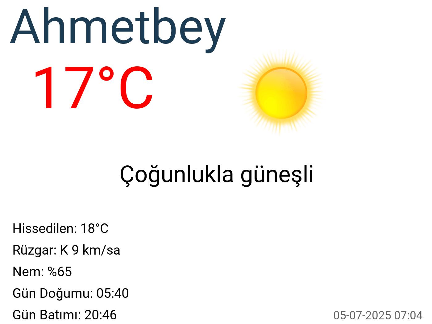 Ahmetbey hava durumu 7 günlük Ahmetbey hava durumu 7 günlük