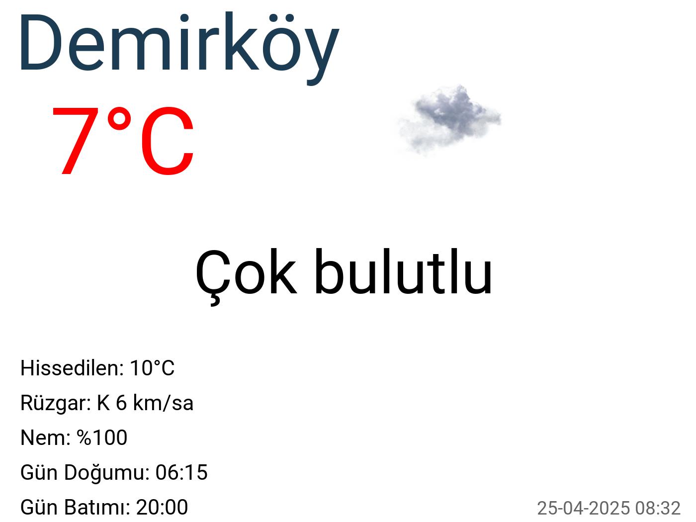 Demirköy hava durumu 40 günlük