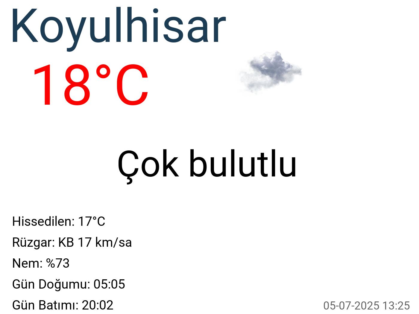 Koyulhisar hava durumu 7 günlük Koyulhisar hava durumu 7 günlük
