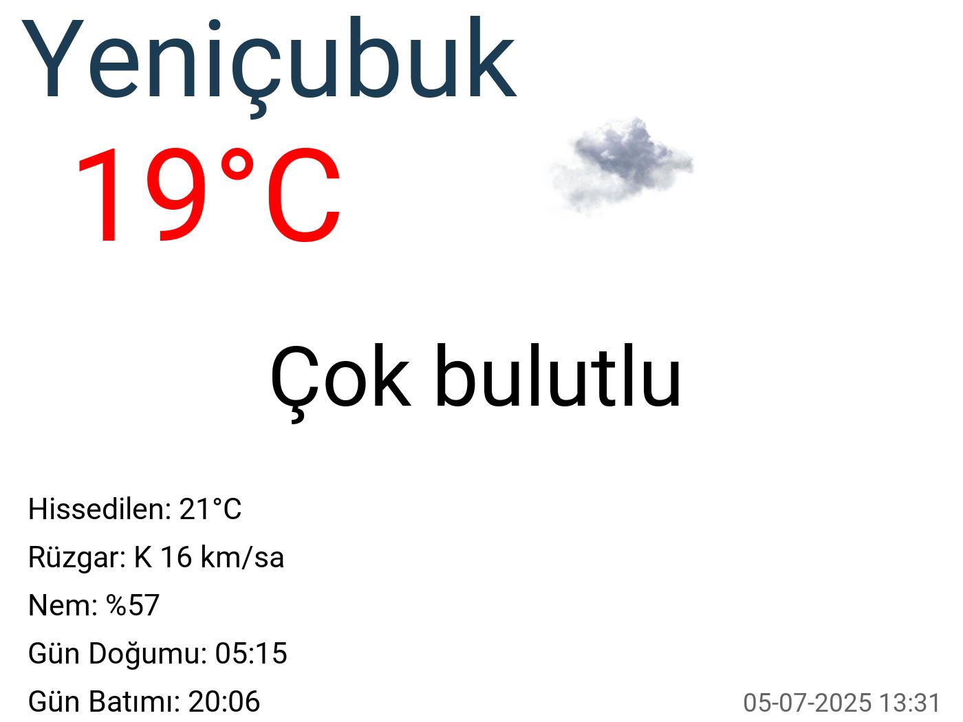 Yeniçubuk hava durumu 7 günlük Yeniçubuk hava durumu 7 günlük