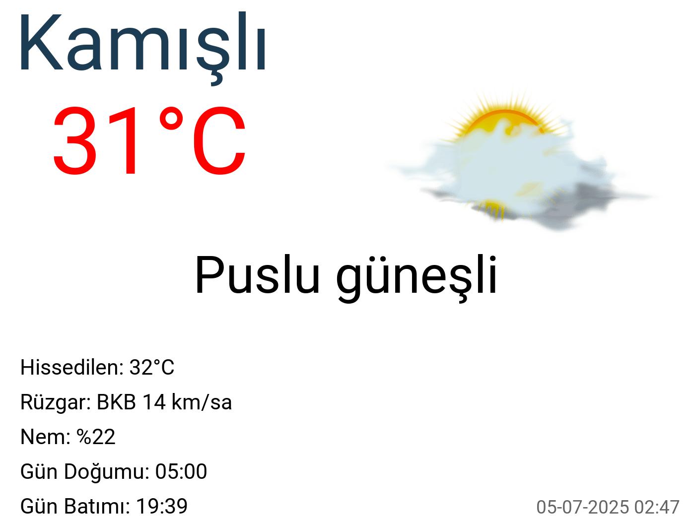Kamışlı hava durumu 15 günlük Kamışlı hava durumu 15 günlük