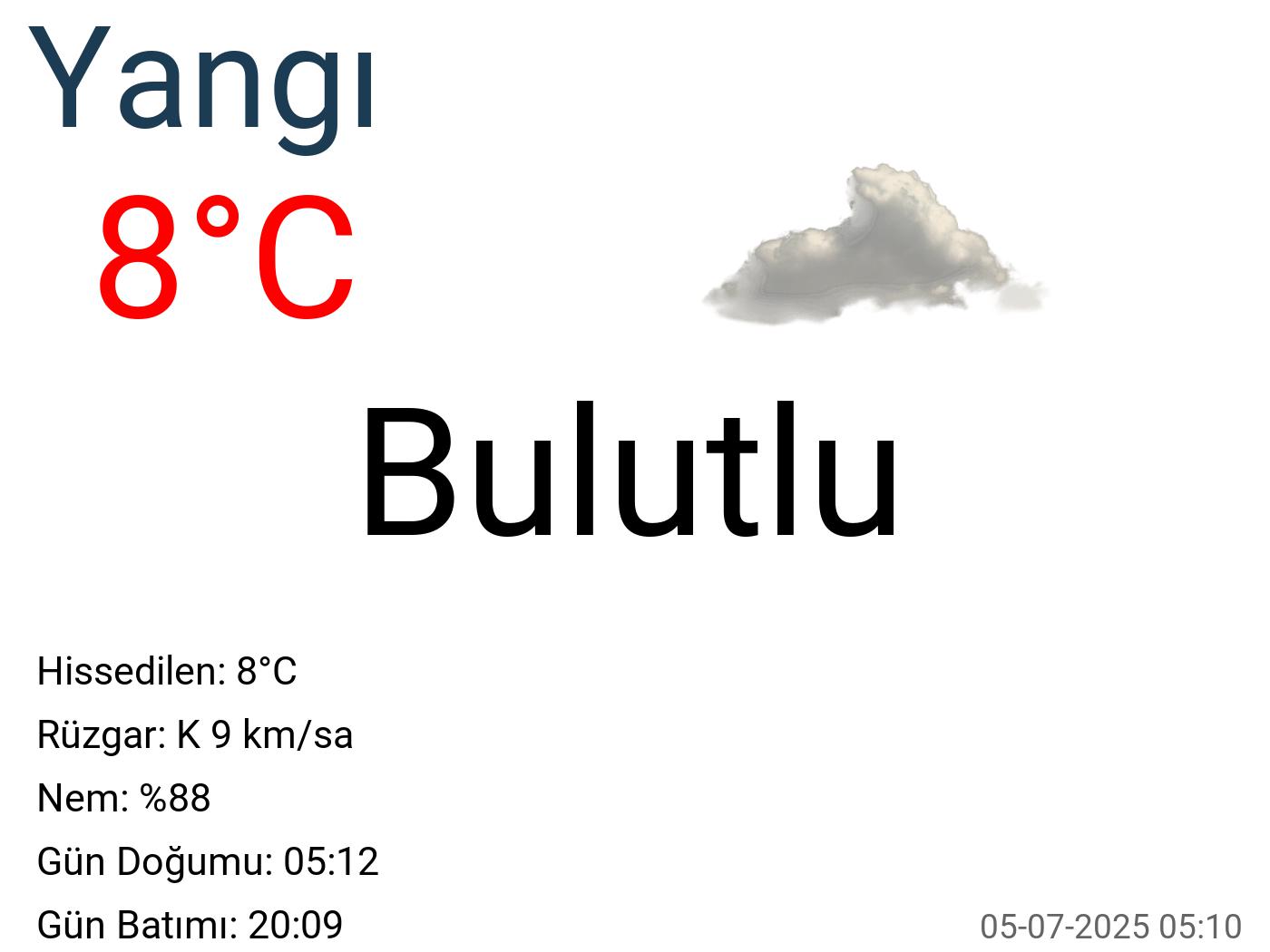 Yangı hava durumu 90 günlük